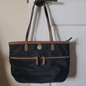 Michael Kors Nylon Saffiano-Trim Tote